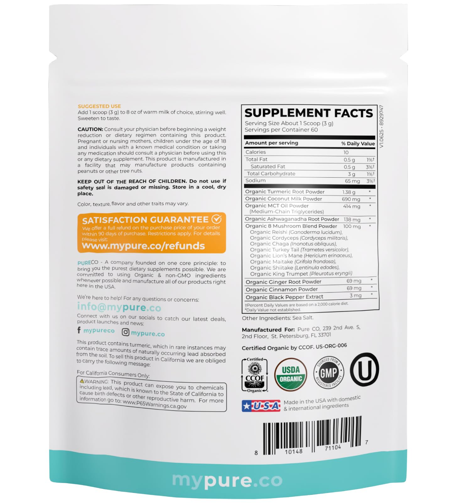 PURE CO 60 porciones: suficiente para varias semanas de rituales.