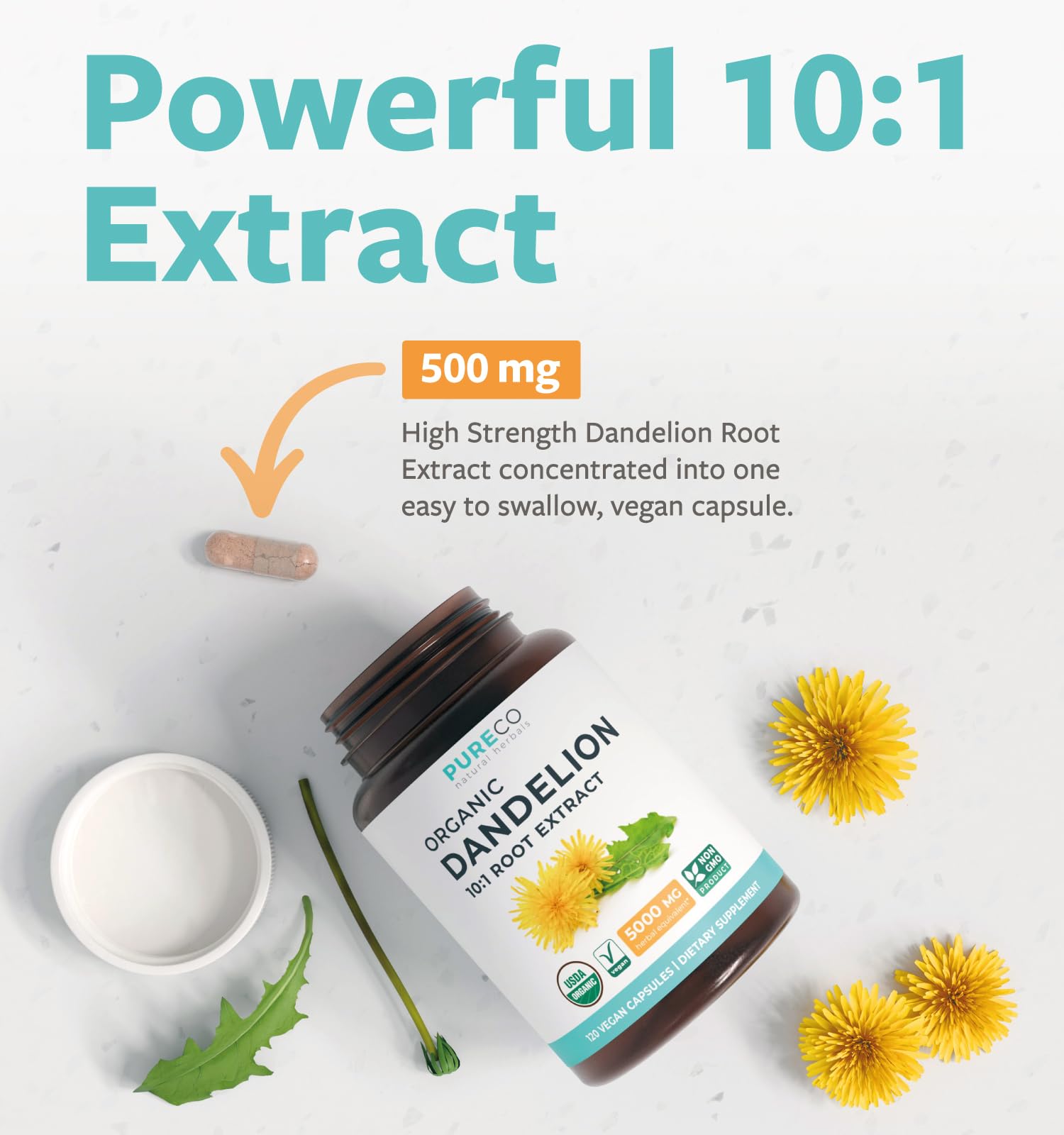 Etiqueta orgánica Pure Co con sello USDA para confianza.