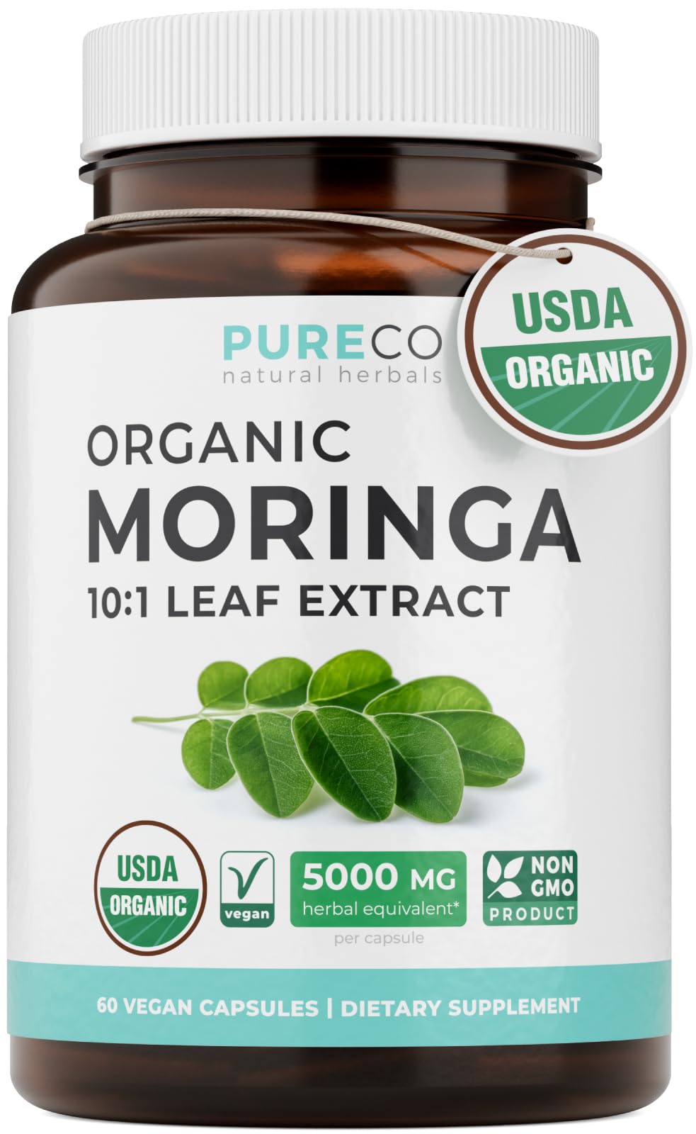 Pure Co Moringa cápsulas 500mg, potencia diaria para tu rutina.