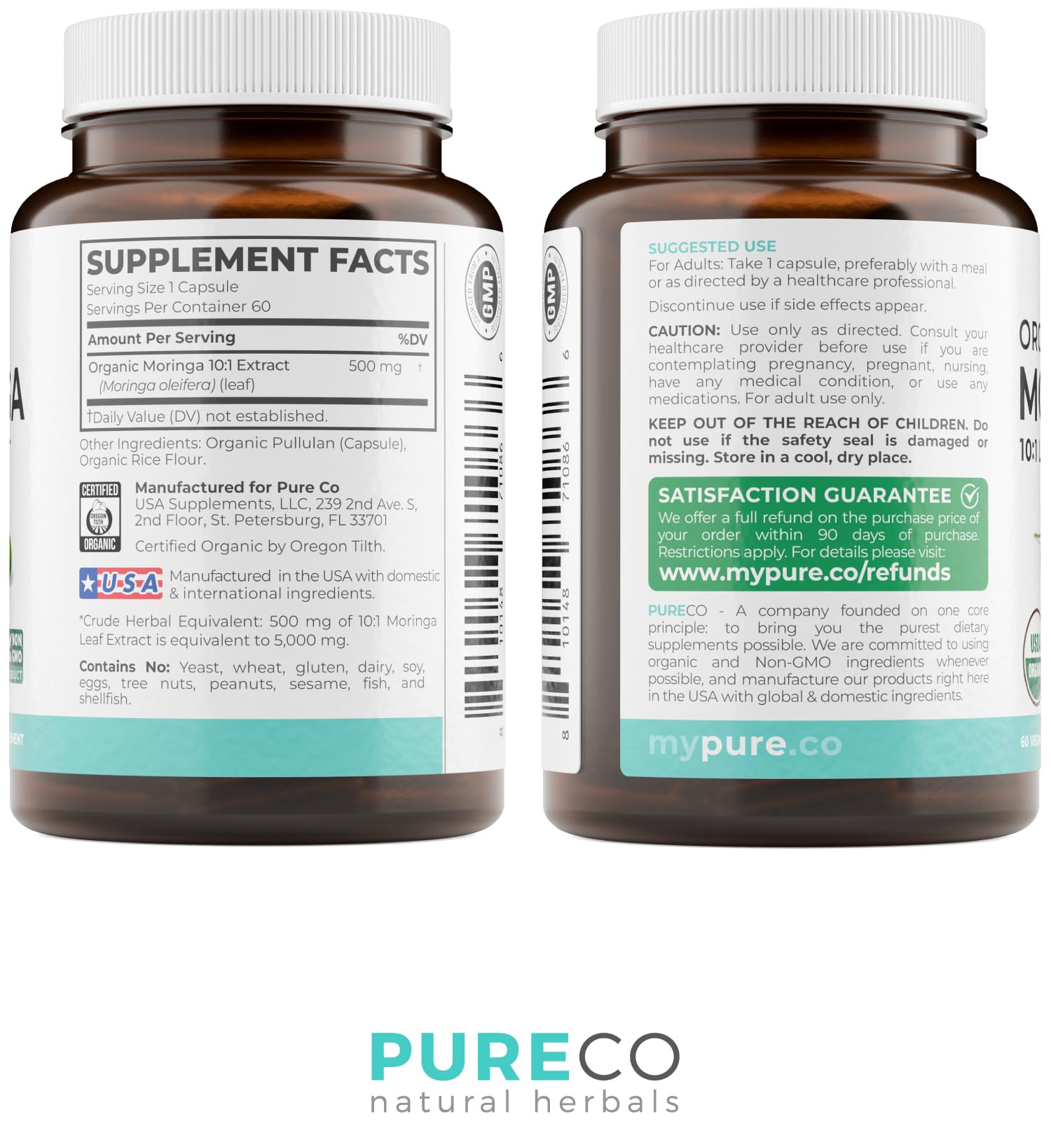 Pure Co Moringa, nutriente vegetal para dietas basadas en plantas.