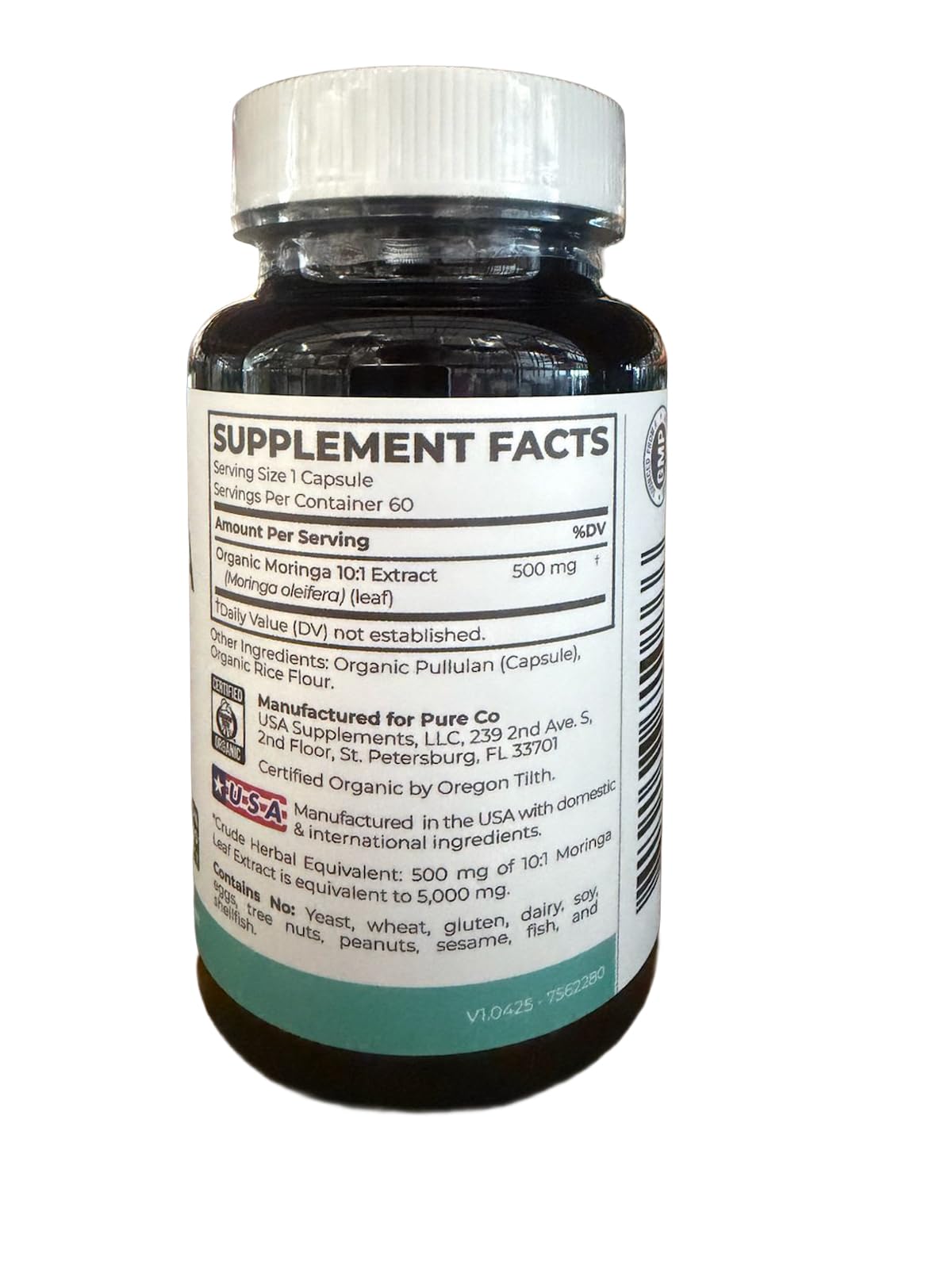 Suplemento verde Pure Co, fuente de antioxidantes y nutrientes.