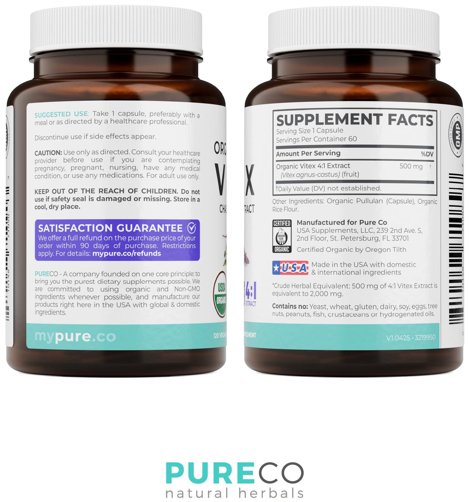 Pure Co Vitex - cápsulas para uso diario que apoyan el bienestar