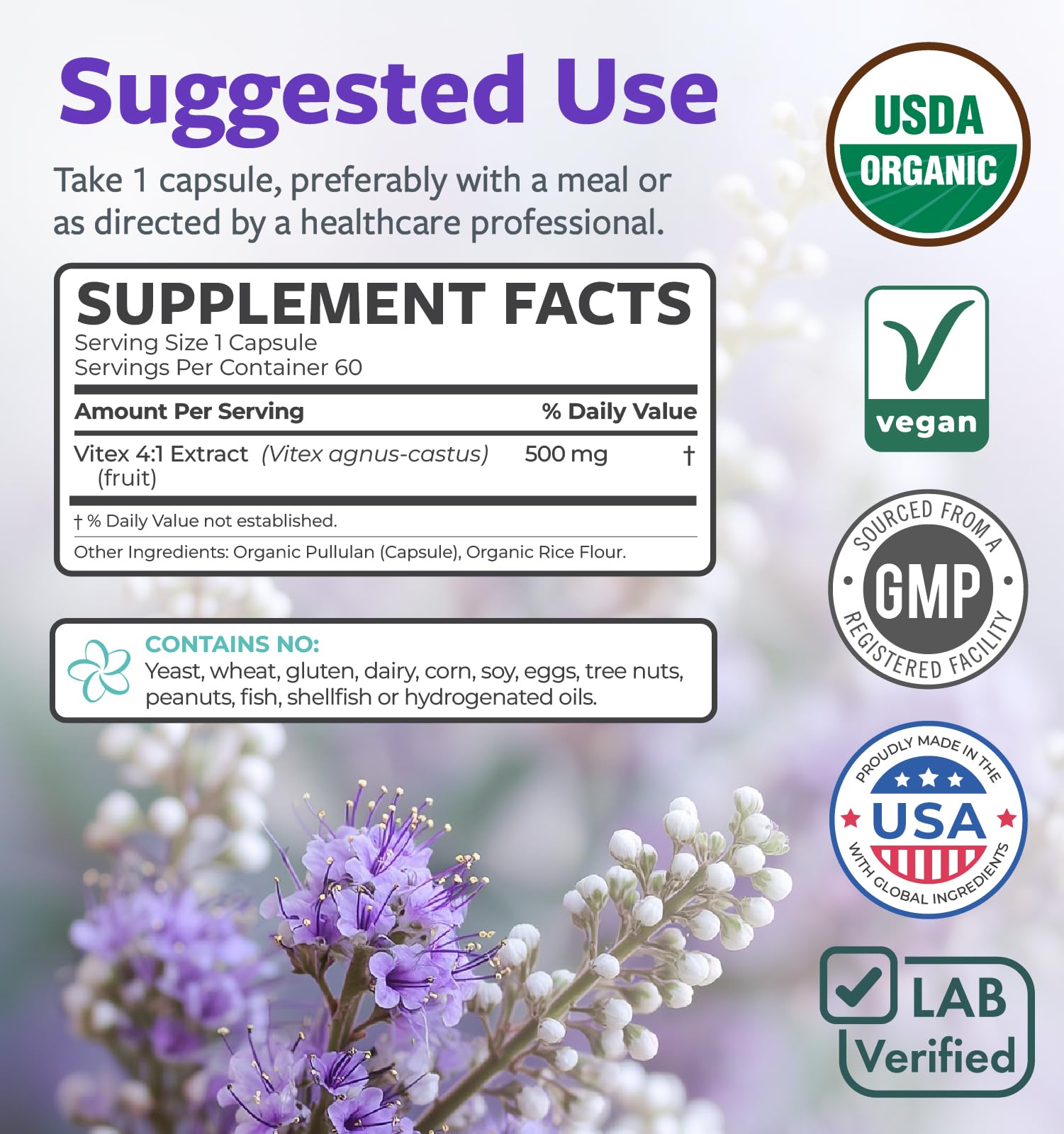 Pure Co Vitex - etiqueta detallada muestra procedencia orgánica