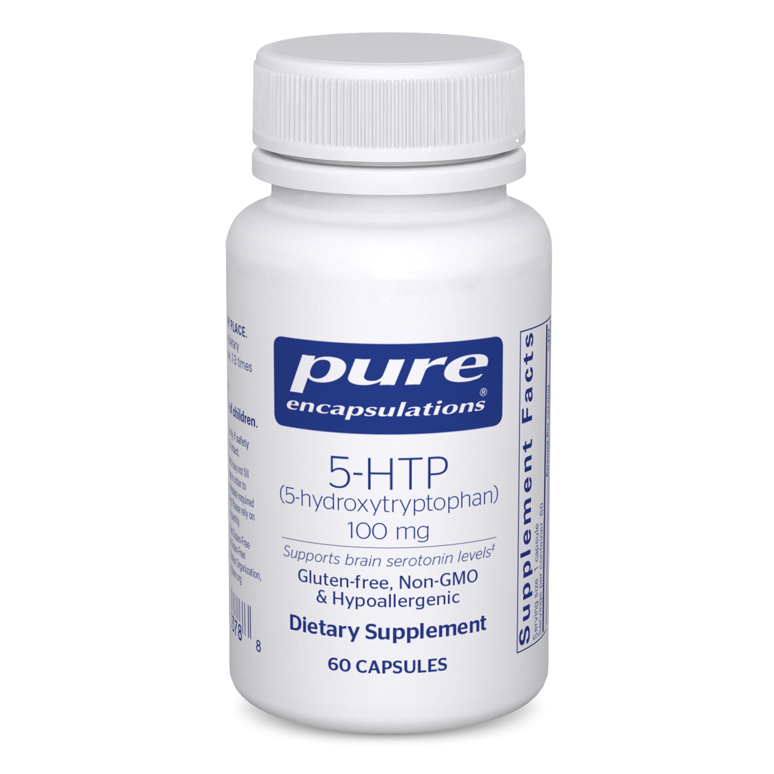 Botella frontal de Pure Encapsulations 5-HTP para apoyo cerebral y estado de ánimo
