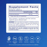 Etiqueta detalle de Pure Encapsulations 5-HTP con indicaciones de dosis