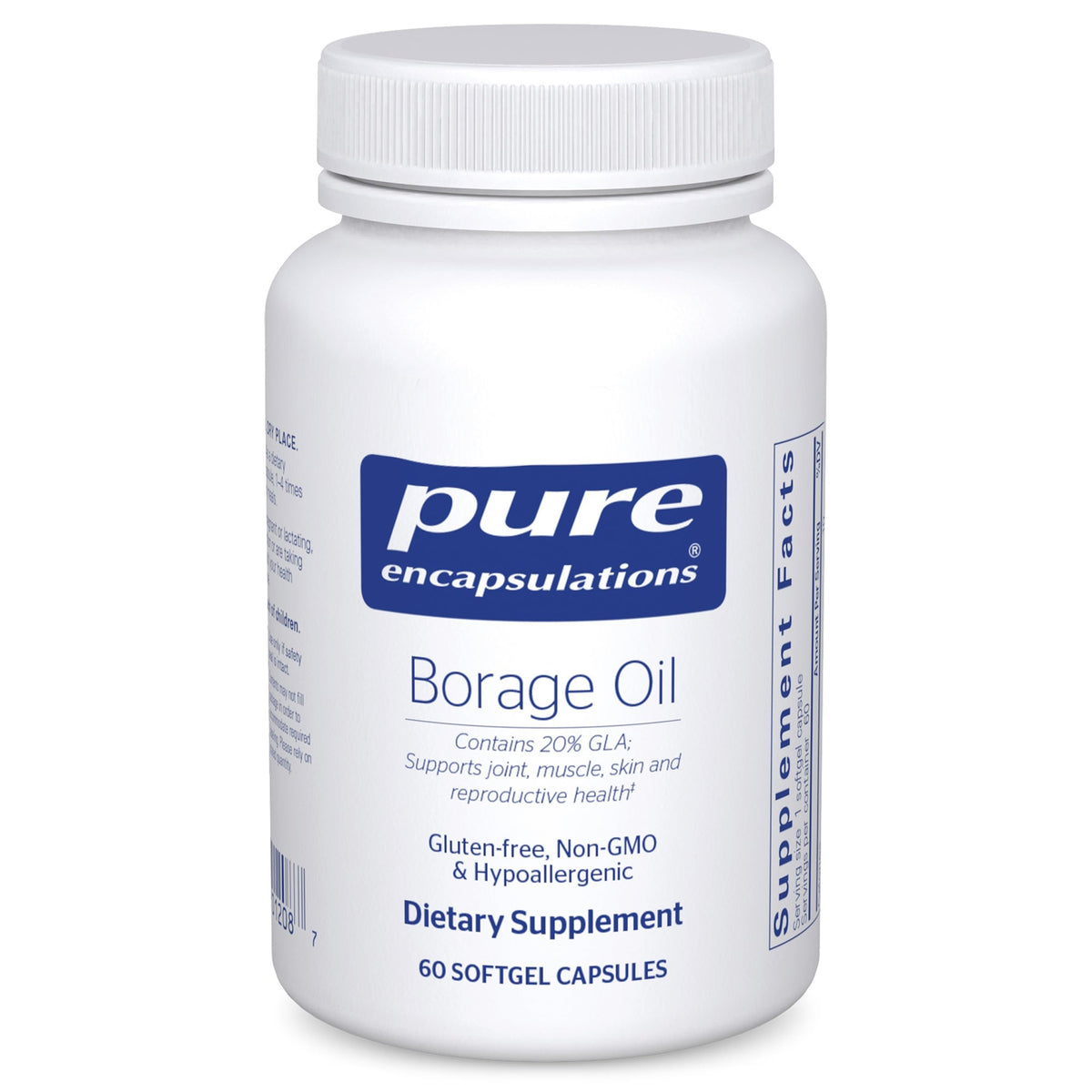 Pure Encapsulations Aceite de Borraja en botella, uso diario cómodo.
