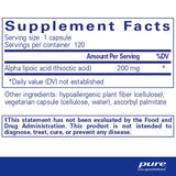 Pure Encapsulations Ácido Alfa Lipóico 200 mg, cápsulas para metabolismo de carbohidratos.