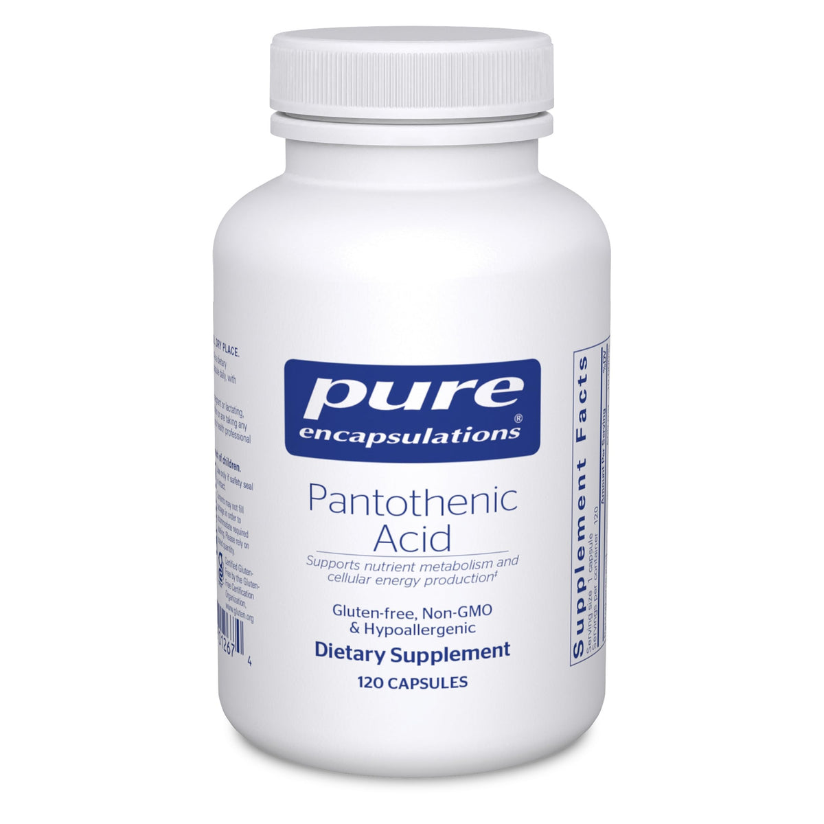 Pure Encapsulations ácido pantoténico en cápsulas, apoya energía celular