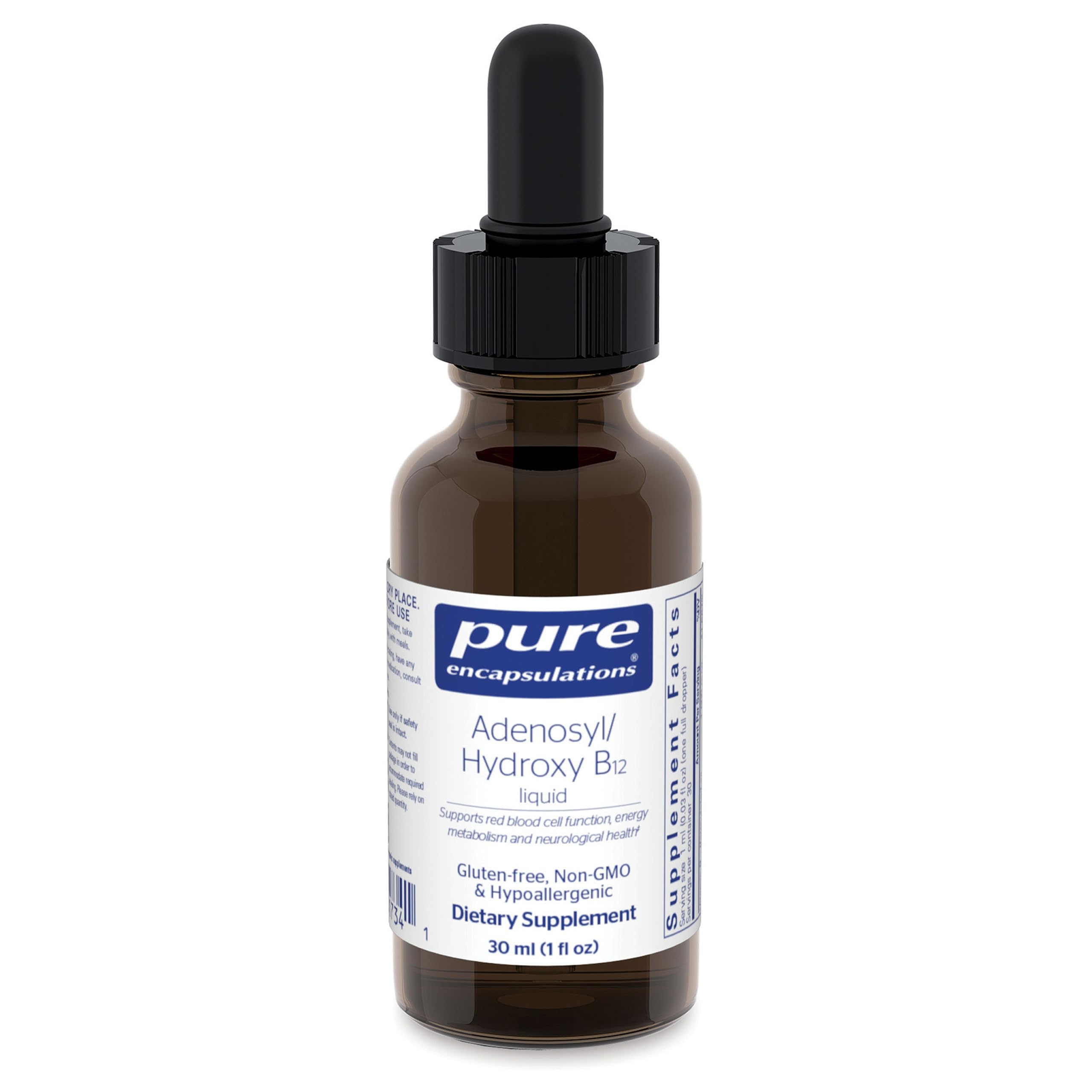 Pure Encapsulations Adenosyl/Hydroxy B12 líquido en botella, posible apoyo al metabolismo energético