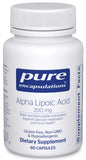 Pure Encapsulations Alfa Lipoico 200 mg cápsula para soporte antioxidante diario