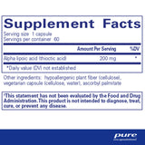 Pure Encapsulations Alfa Lipoico 200 mg frasco de 60 cápsulas para uso diario