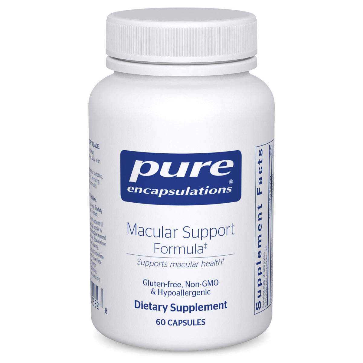 Pure Encapsulations apoyo macular en botella, uso diario cómodo