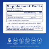 Pure Encapsulations L-arginina cápsulas de 1400 mg, aptas para dietas sin gluten.