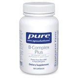 Pure Encapsulations B-Complex Plus, frasco frontal, soporte para energía y salud nerviosa.