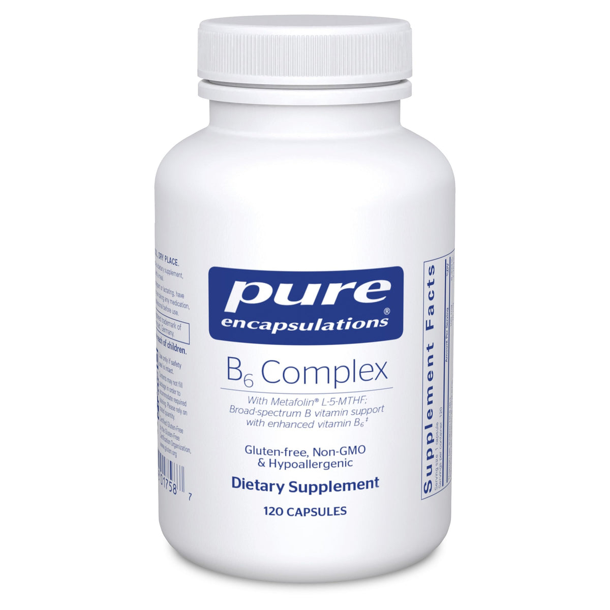 Pure Encapsulations B6 Complex botella, apoyo al sistema nervioso y salud cerebral.