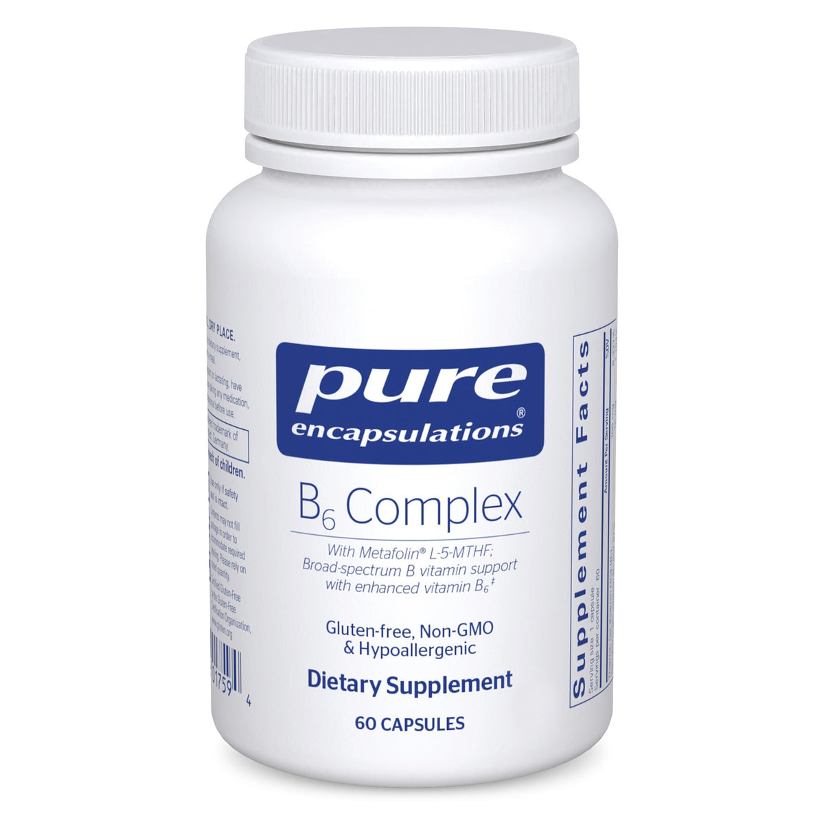 Pure Encapsulations B6 Complex en botella, apoyo potencial al sistema nervioso.