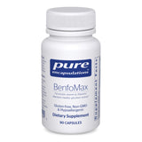 Pure Encapsulations BenfoMax 90's bottle with vegan, non-GMO info and metabolism support potential.