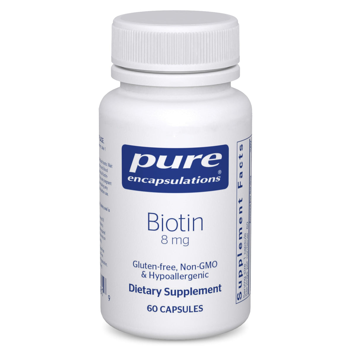 Pure Encapsulations Biotina 8 mg – bote, favorece el crecimiento saludable del cabello