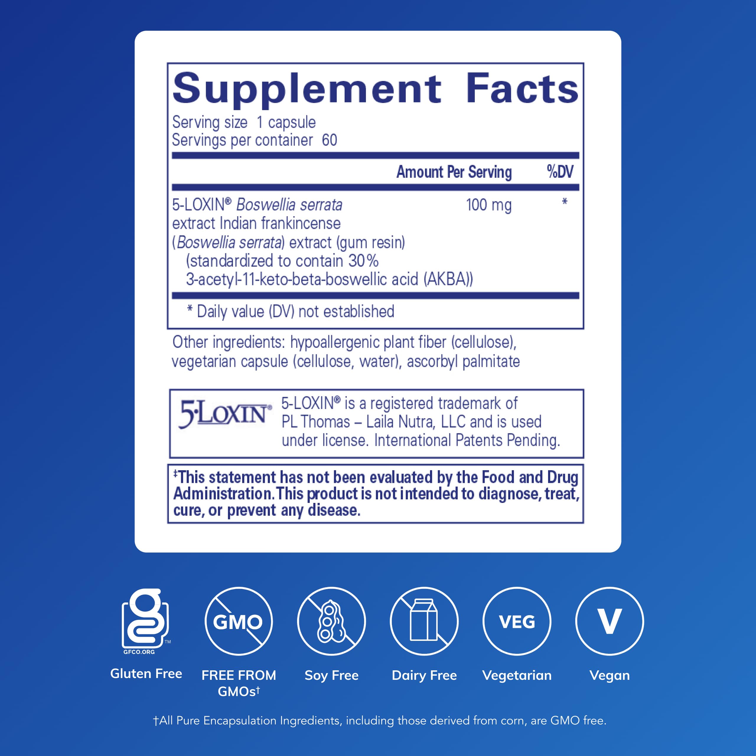 Pure Encapsulations Boswellia AKBA movimiento articular: confort en actividades.