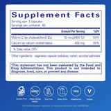 Etiqueta de Pure Encapsulations calcio con vitamina D3, destacando pureza y calidad.
