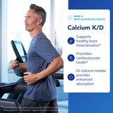 Pure Encapsulations Calcio K/D, uso diario para la salud ósea.