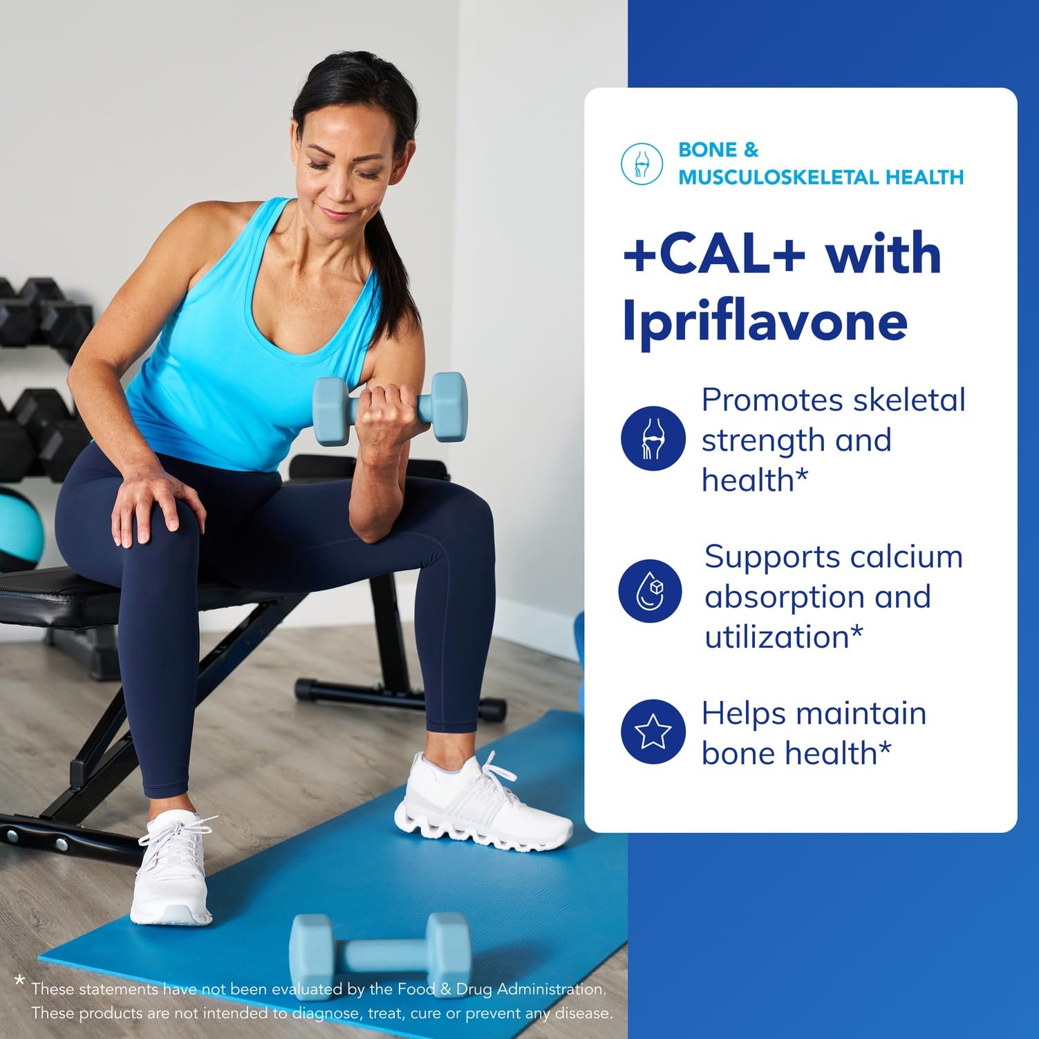 Etiqueta de Pure Encapsulations CalPlus Ipriflavon con información clara de ingredientes.