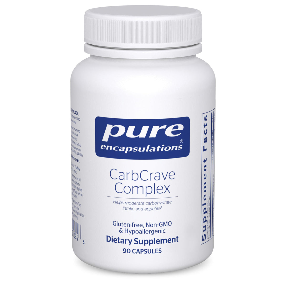 Pure Encapsulations CarbCrave Complex: botella para uso diario, apoyo a moderar carbohidratos.