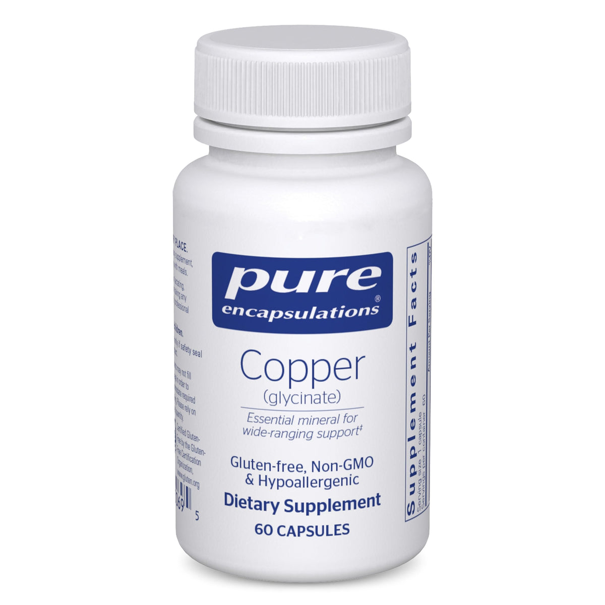 Pure Encapsulations Copper Glycinate: bote de 60 cápsulas para uso diario