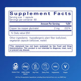 Pure Encapsulations Copper Glycinate: etiqueta legible para control de dosis