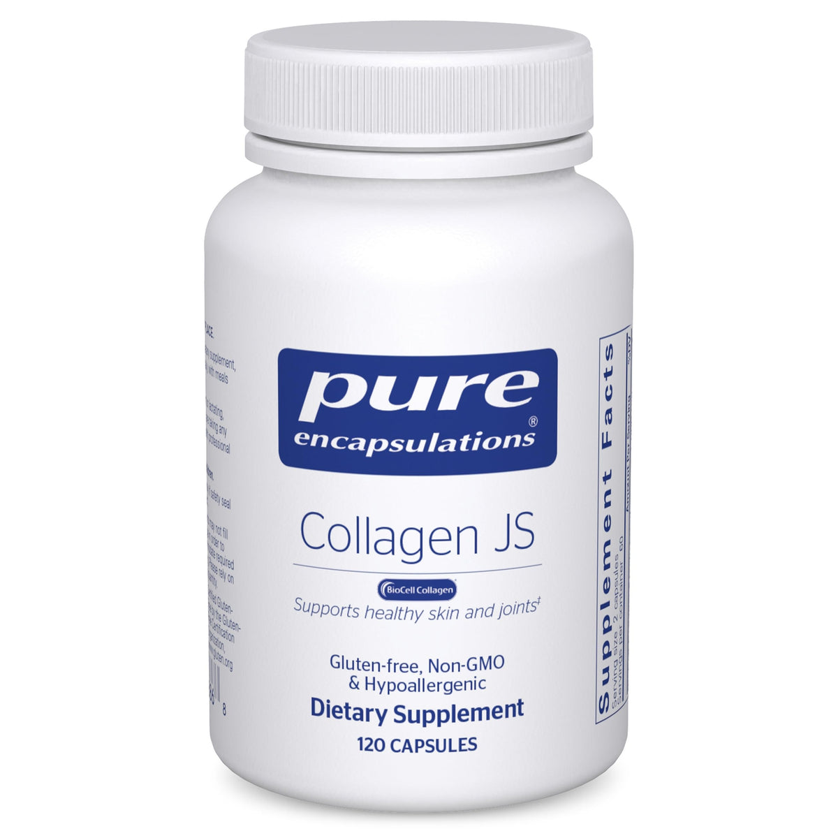Pure Encapsulations Collagen JS, bote de 120 cápsulas, apoyo a piel y articulaciones.