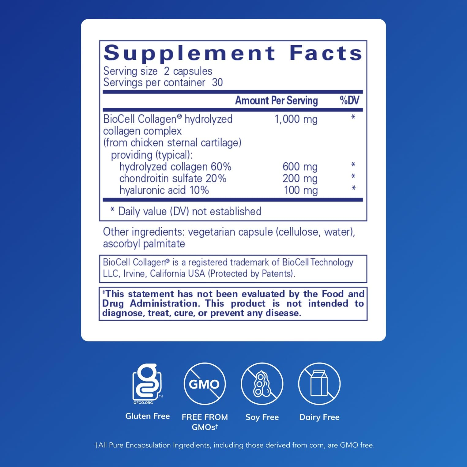 Pure Encapsulations Collagen JS, cápsulas dentro de la caja, apoyo para articulaciones y piel
