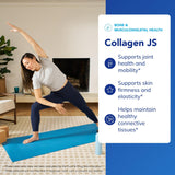 Pure Encapsulations Collagen JS, etiqueta en primer plano, destaca ingredientes clave para la elasticidad