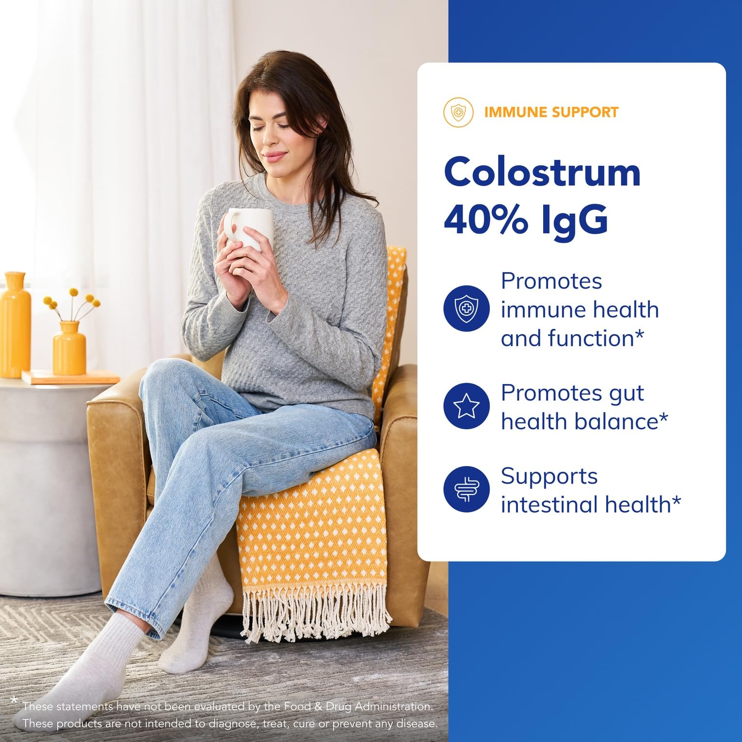 Pure Encapsulations Colostrum etiqueta con información de pureza y concentración.