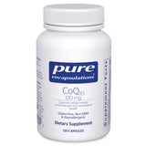 Pure Encapsulations CoQ10 120 mg en botella frontal, energía celular como posibilidad