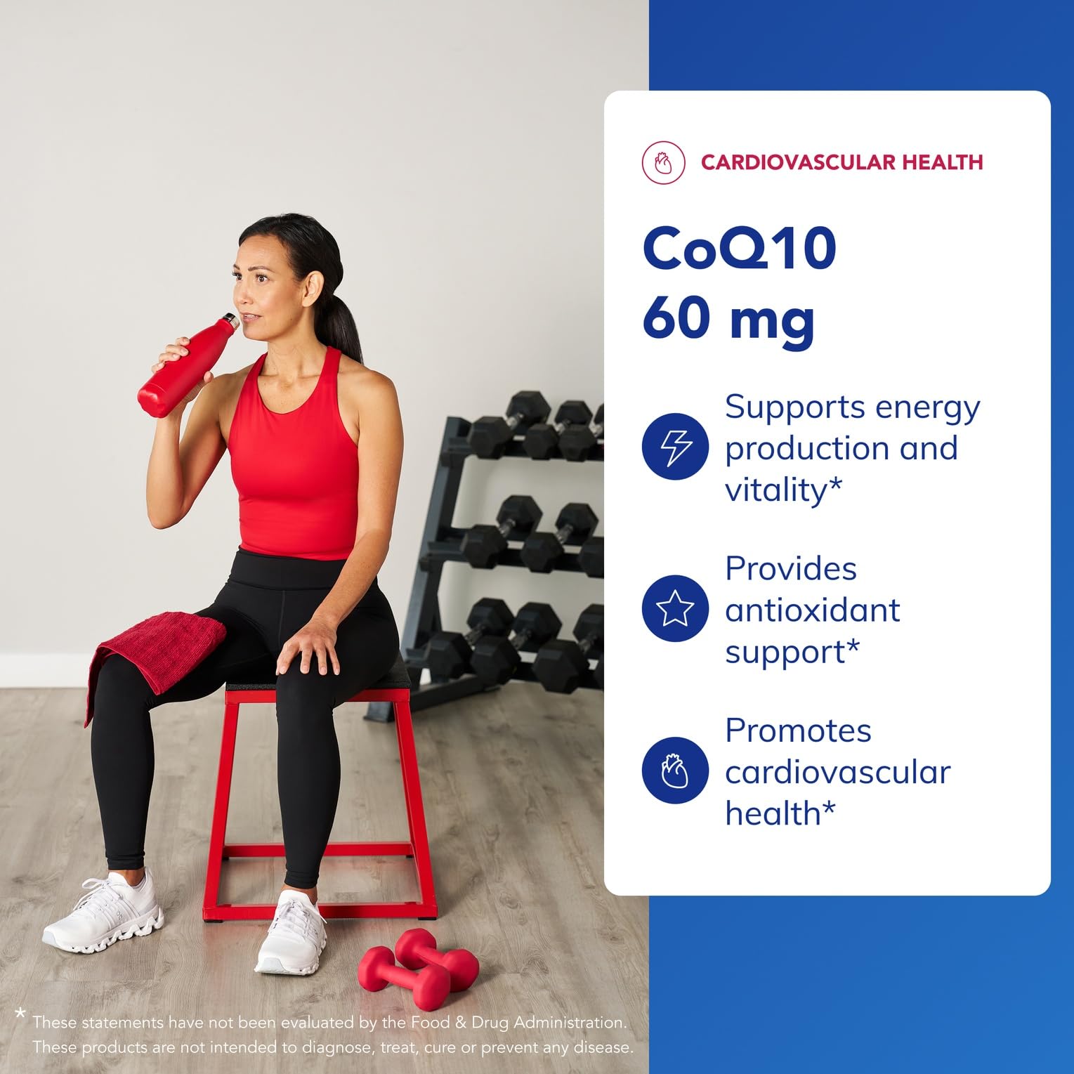 Etiqueta informativa de Pure Encapsulations CoQ10 con dosis recomendada