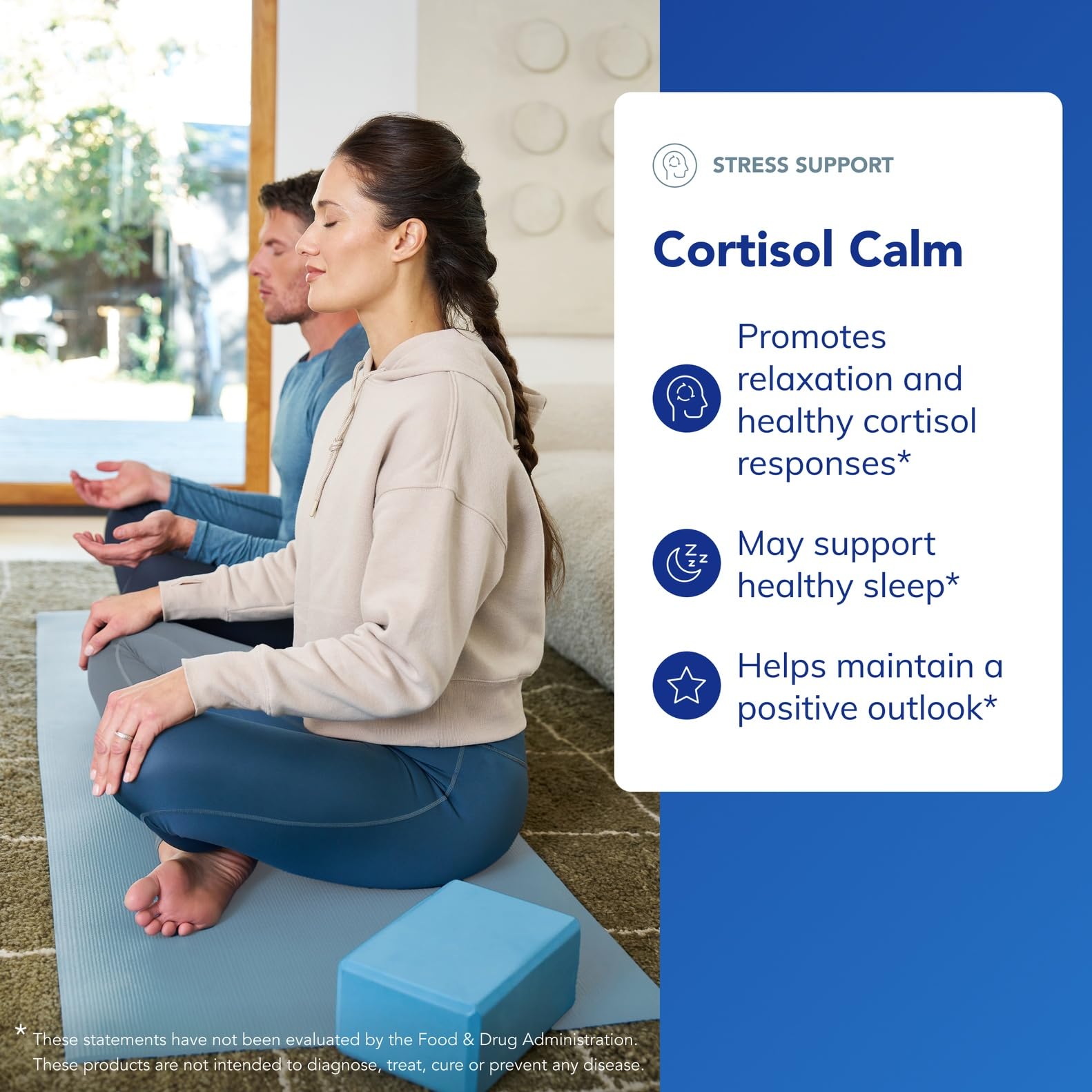 Pure Encapsulations Cortisol Calm: etiqueta clara que destaca ashwagandha y L-teanina