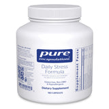 Pure Encapsulations Daily Stress Formula, botella de cápsulas, apoyo a la relajación diaria.