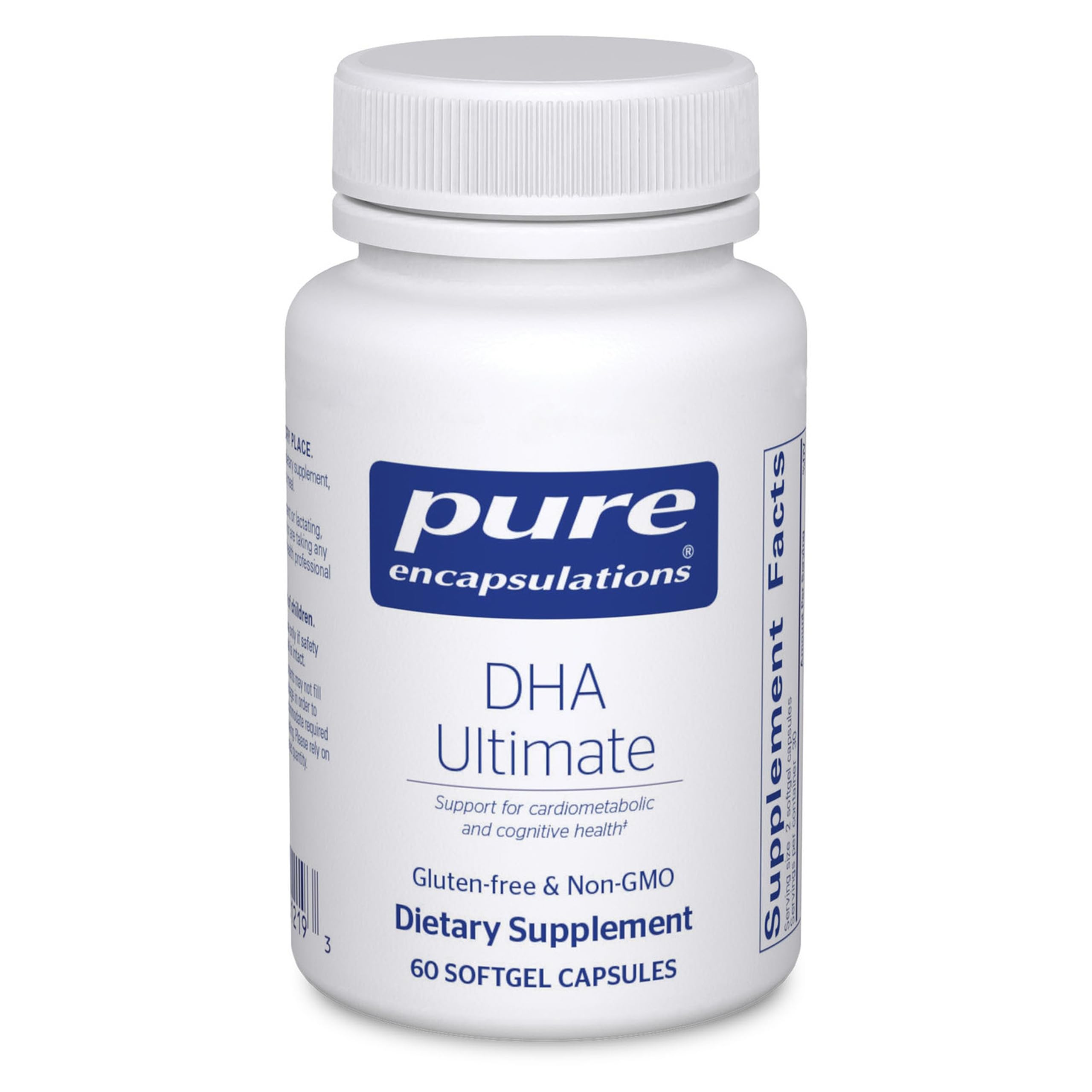 Pure Encapsulations DHA Ultimate, bote frontal, apoya la función neural.