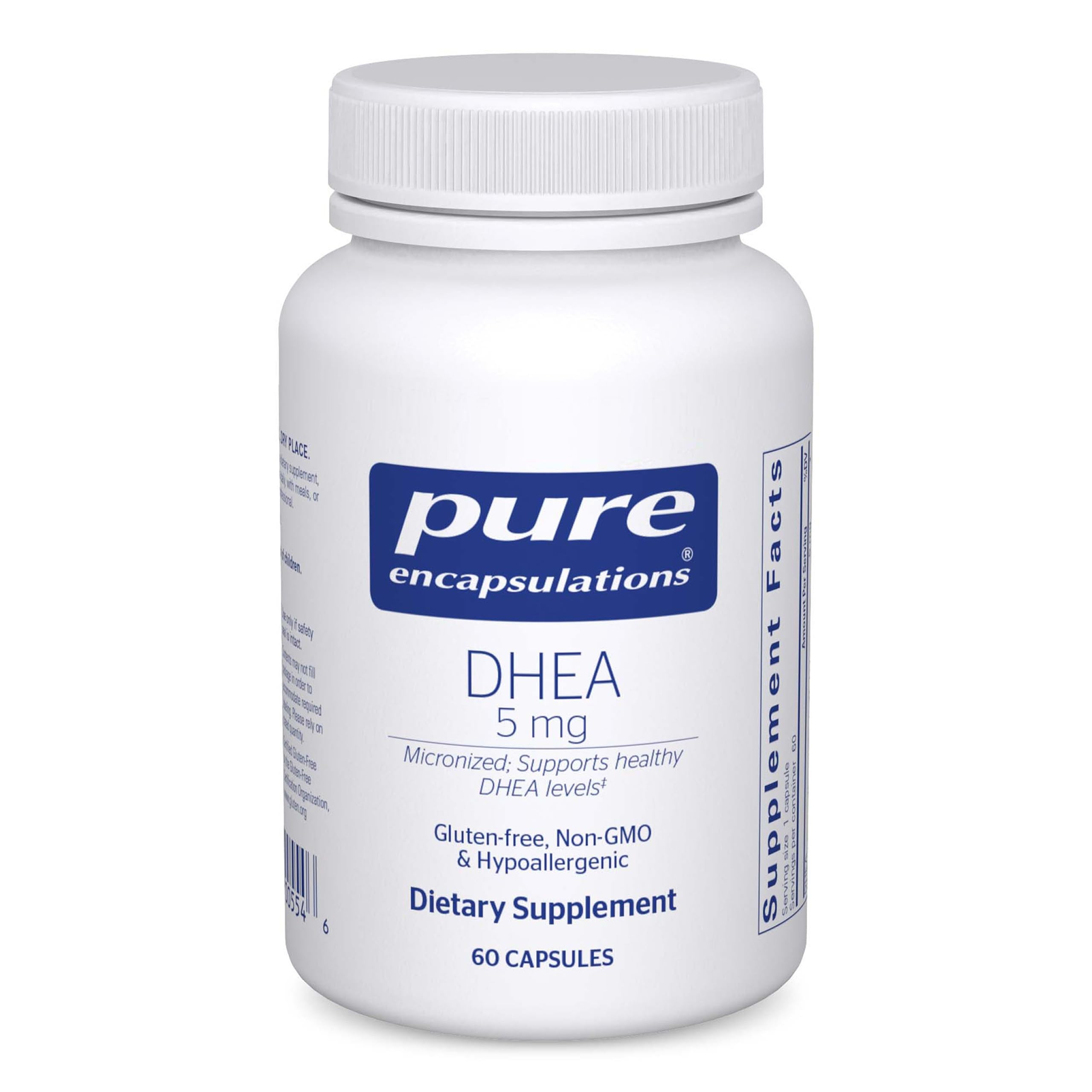 Pure Encapsulations DHEA 5 mg: cápsulas para equilibrio hormonal diario