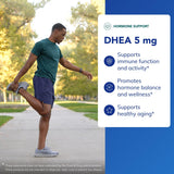 Pure Encapsulations DHEA 5 mg: etiqueta legible con dosis recomendada