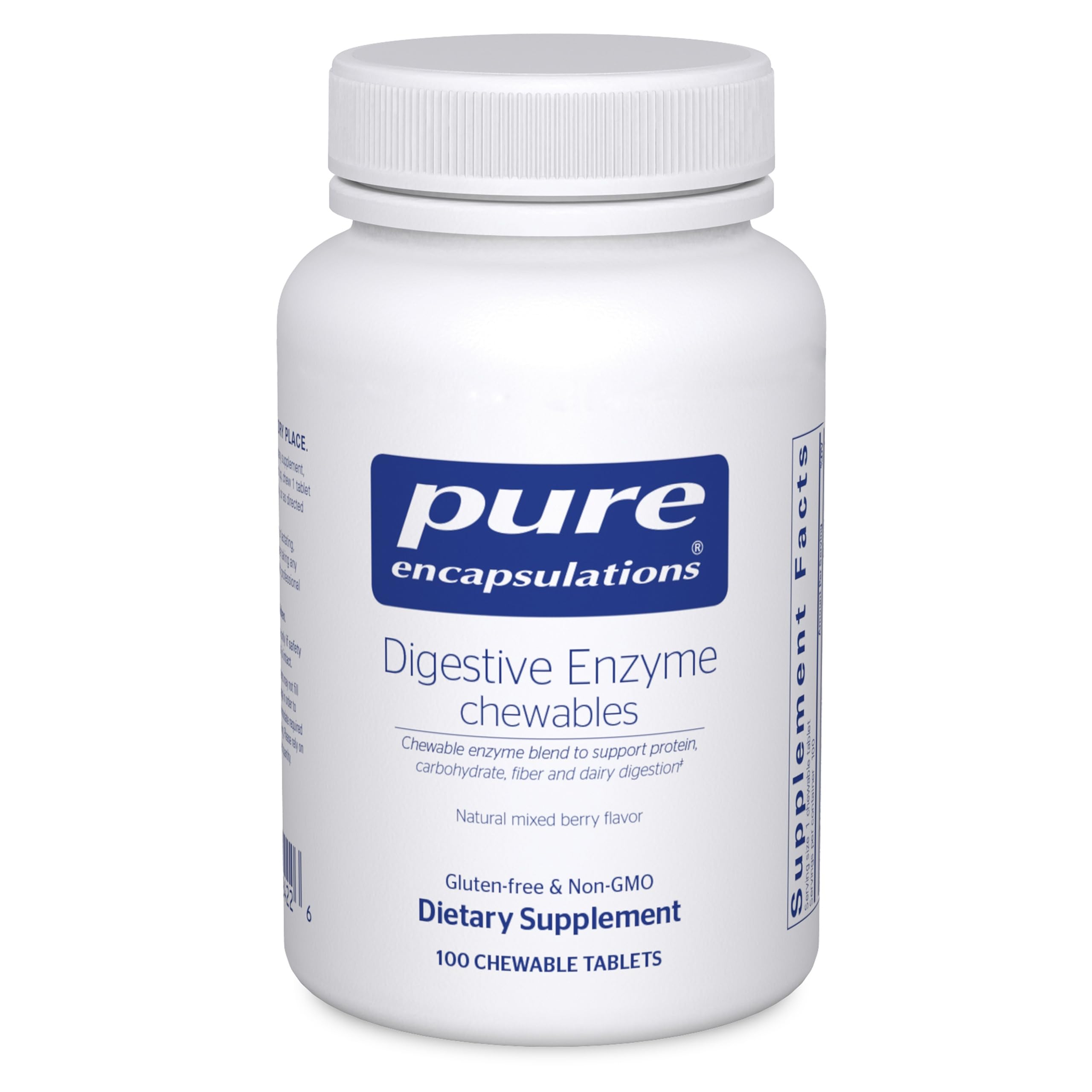 Enzimas Digestivas Masticables de Pure Encapsulations, bote, apoyo digestivo durante las comidas