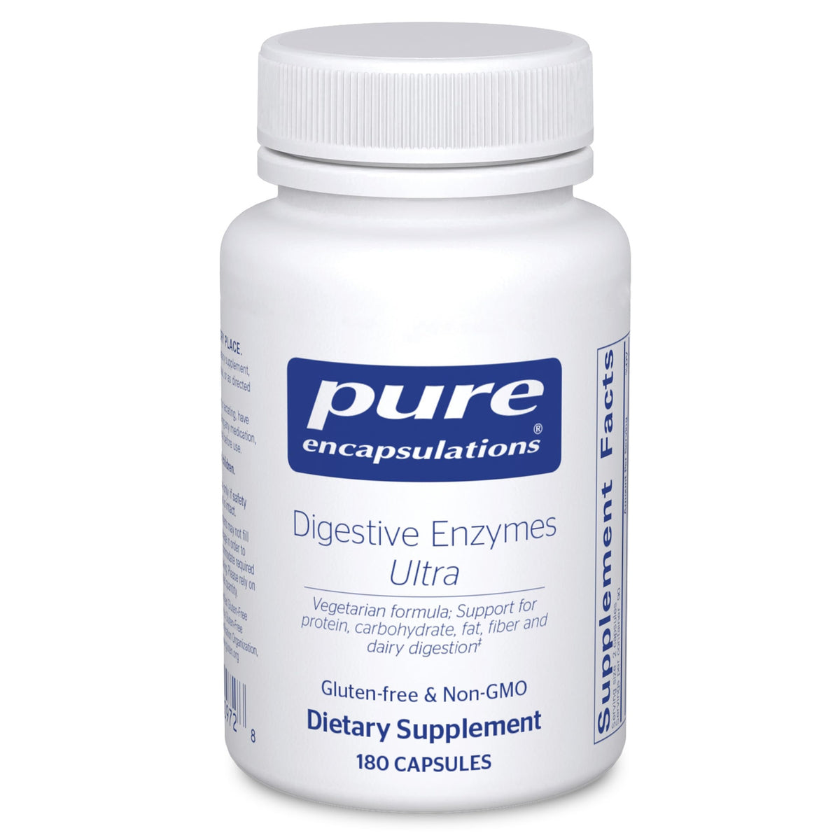 Pure Encapsulations Digestive Enzymes Ultra, botella visible, apoyo a la digestión diaria