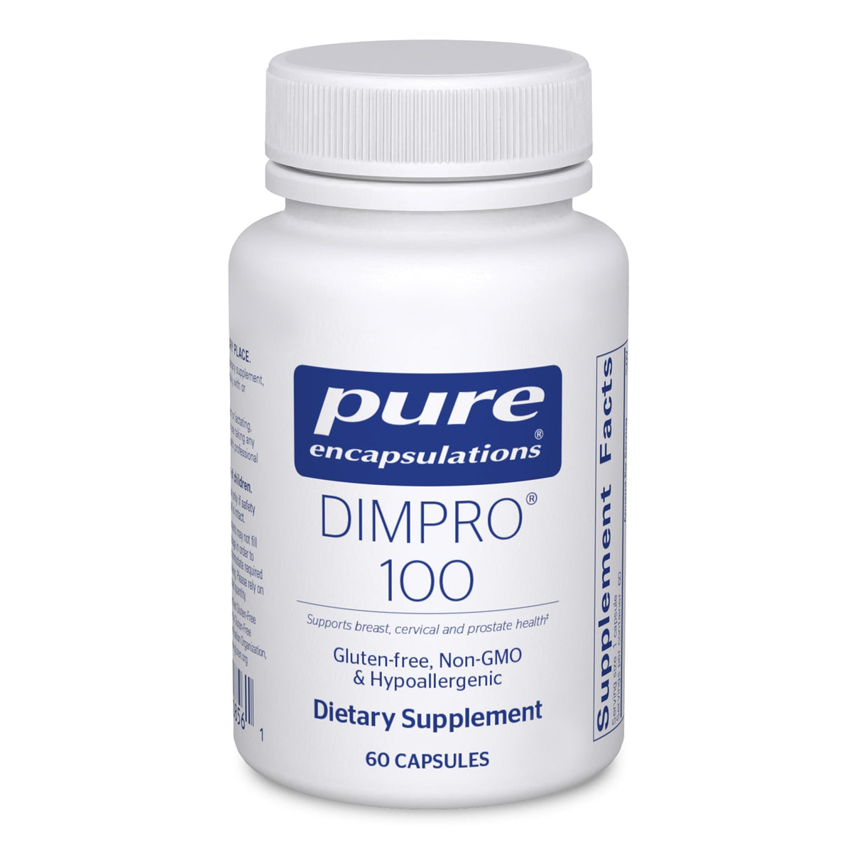 Pure Encapsulations DIMPRO100, botellas: posible apoyo al equilibrio hormonal diario.