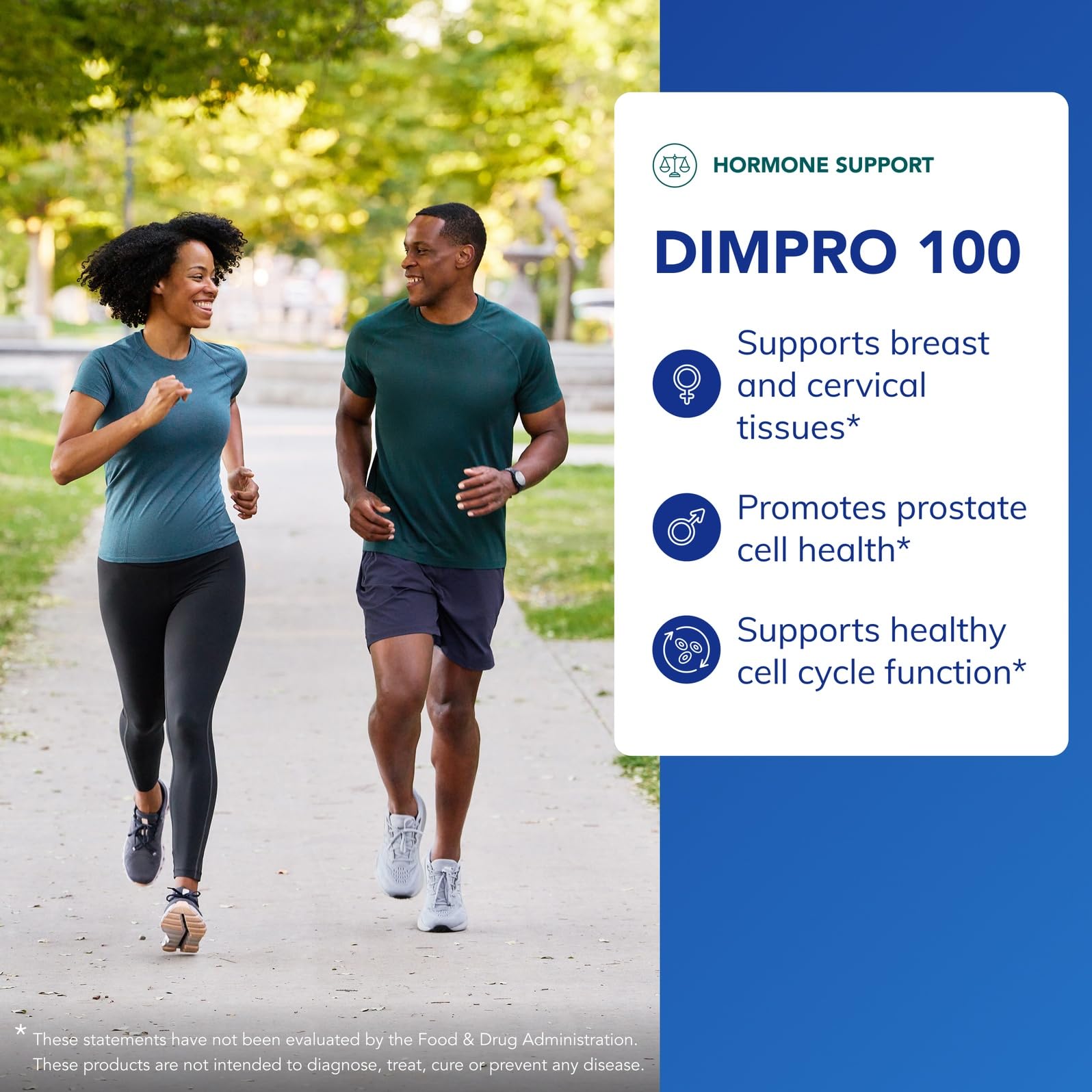 DIMPRO100 etiqueta frontal, muestra fórmula vegana para bienestar hormonal.