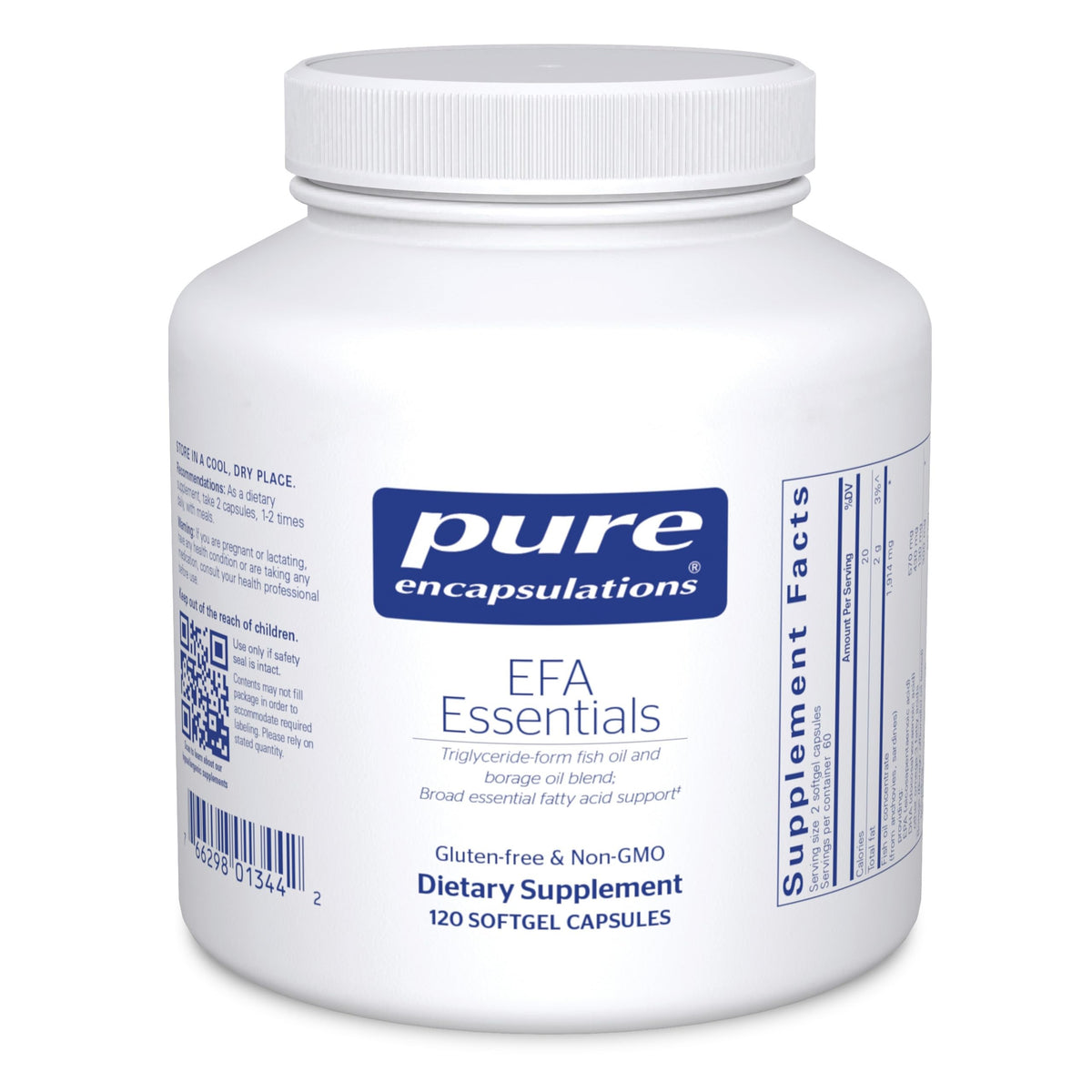 Pure Encapsulations EFA Essentials, botella: posible apoyo ocular y de la piel.