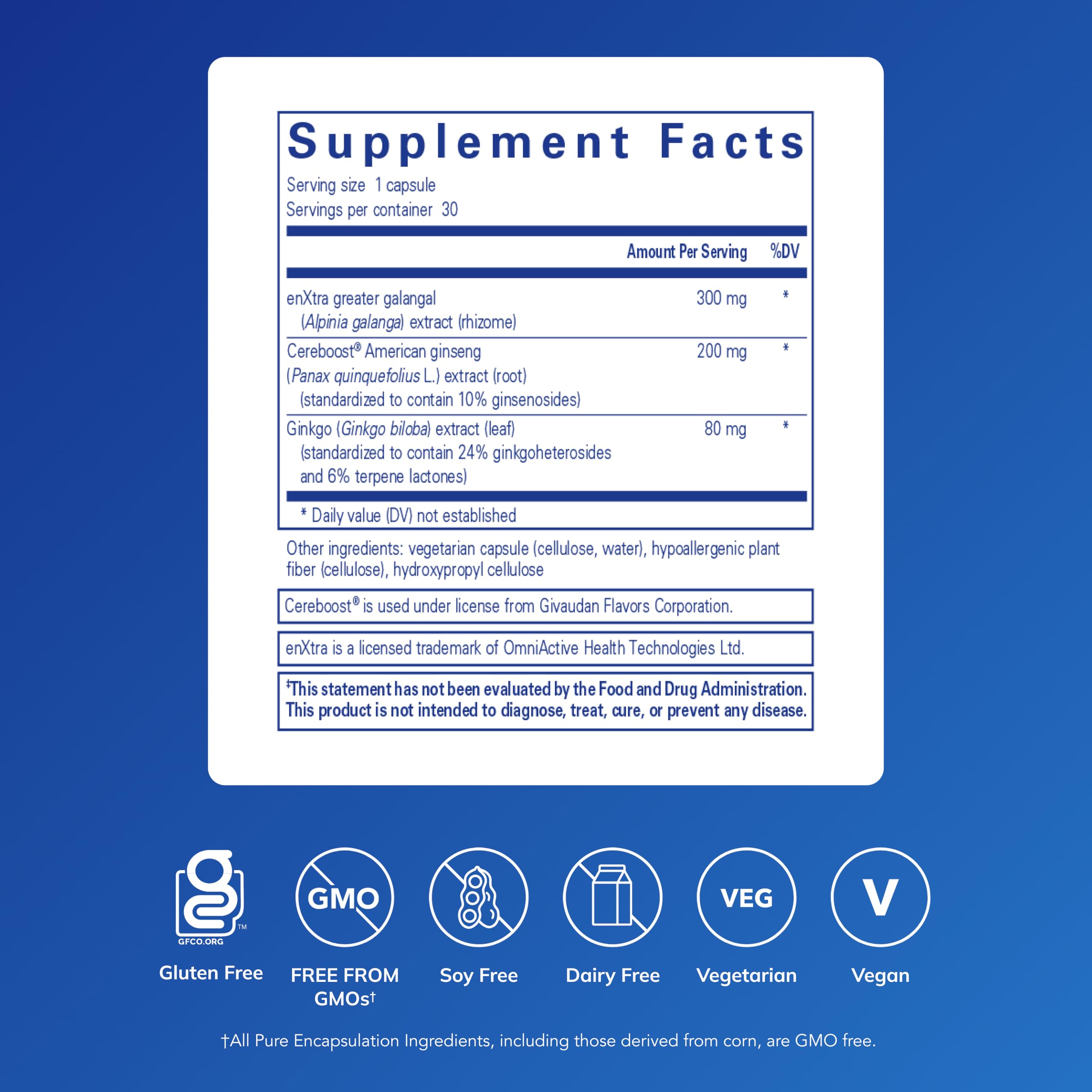 Pure Encapsulations Energía Mental Rápida en cápsulas para concentración diaria.