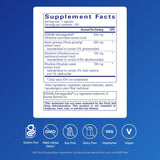 Pure Encapsulations Energy Xtra, etiqueta frontal, información clara sobre la fórmula adaptógena.