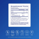 Etiqueta frontal de Pure Encapsulations EPA/DHA de algas, promueve bienestar general.