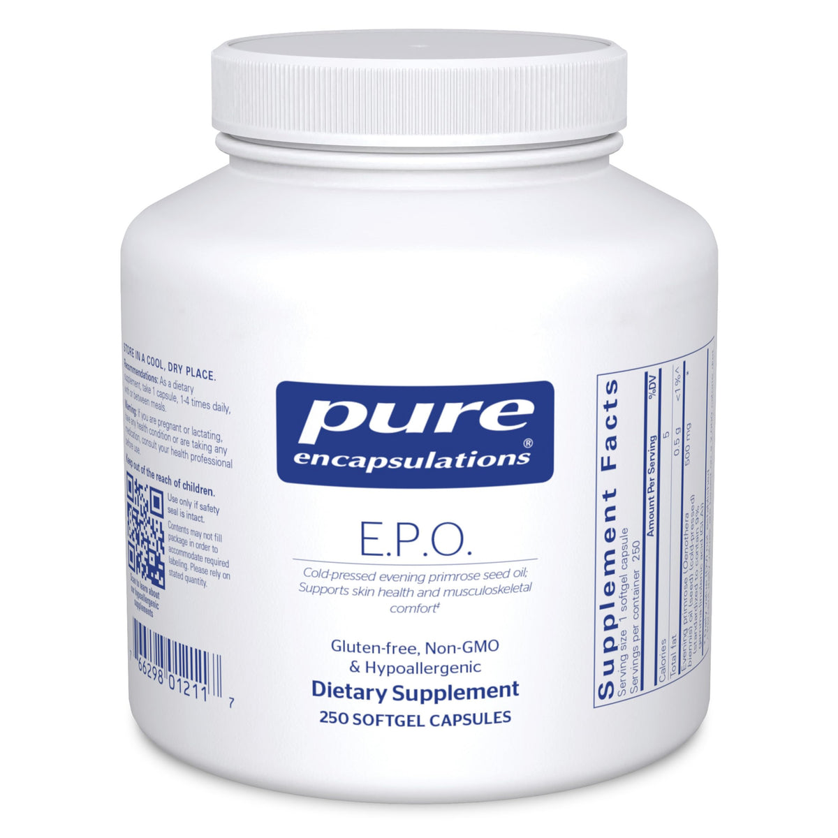 Pure Encapsulations E.P.O. cápsulas blandas para piel saludable.