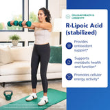Pure Encapsulations etiqueta ácido-r-lipico-estabilizado con información clara de ingredientes.